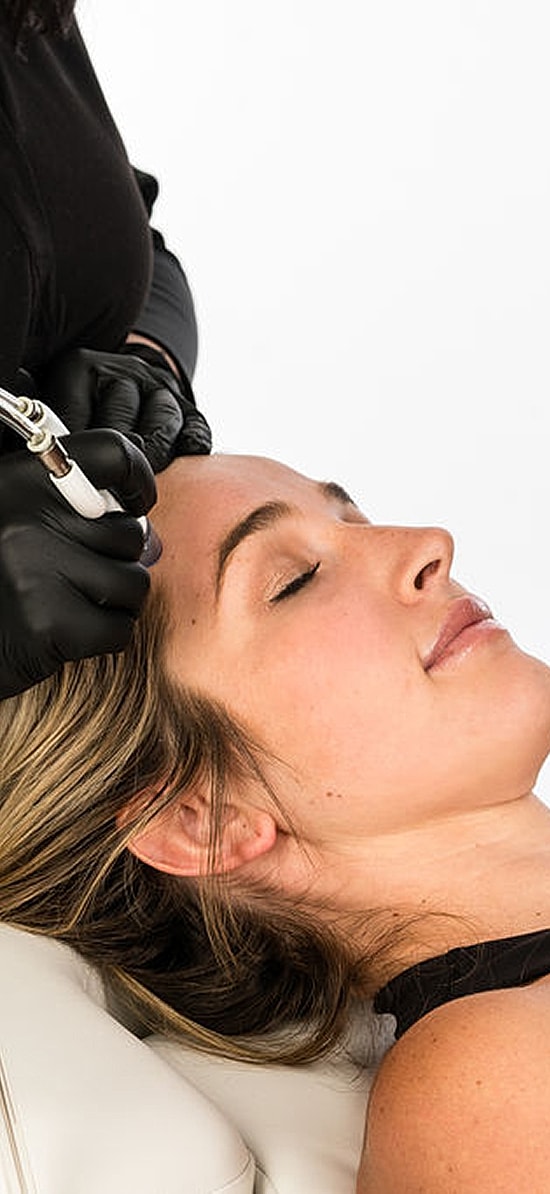 Beauty treatment procedure on a woman relaxing.