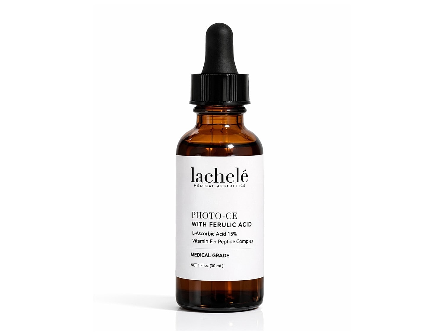 Medical-grade serum with vitamin C and ferulic acid.